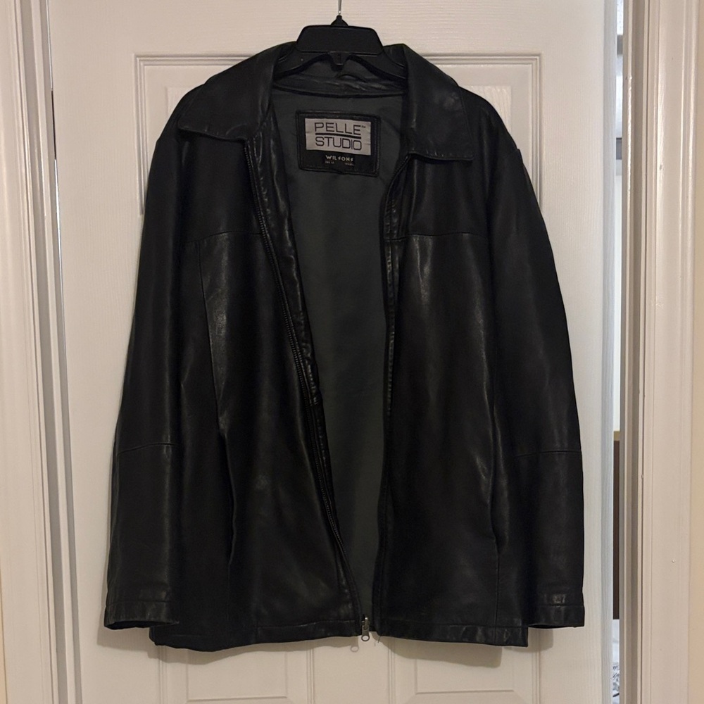 Vintage Pelle Studio Men's Dark Leather Jacket Size Medium
